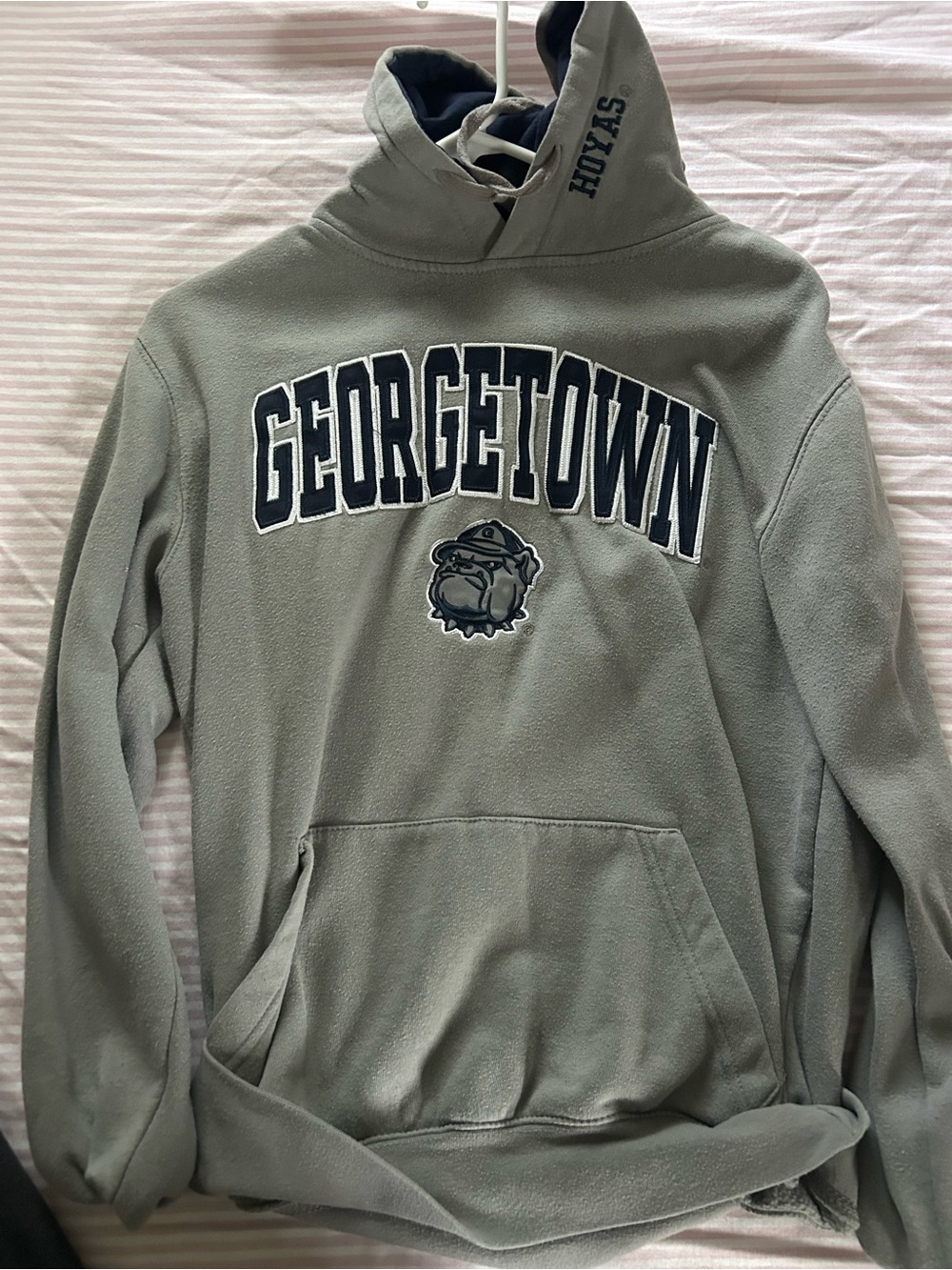 Georgetown Women’s Pullover Hoodie - Gray with Embroidered Logo